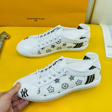LV Sneaker White Monogram Jacquard And Calfskin
