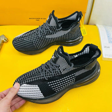 LV Sneaker In Black Breathable Mesh Fabric