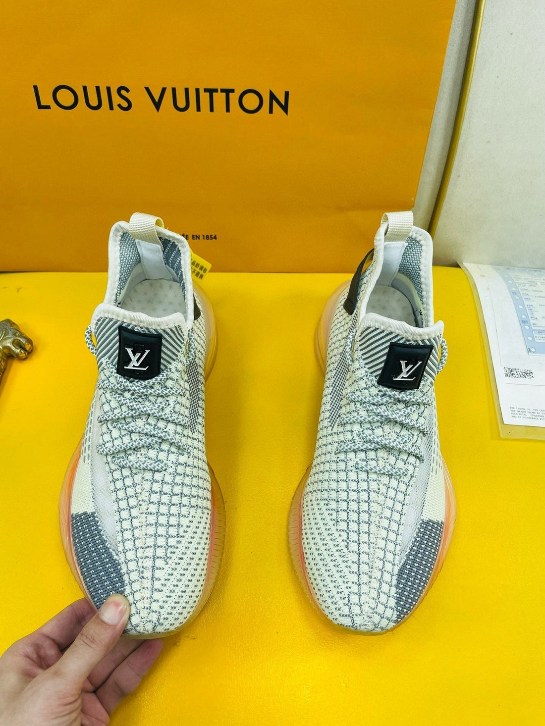 LV Sneaker In Grey Ash Breathable Mesh Fabric