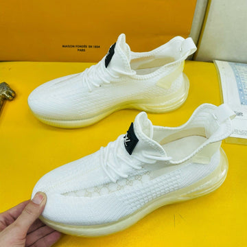 LV Sneaker In White Breathable Mesh Fabric
