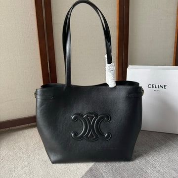 Medium Cabas Anaïs Cuir Triomphe 54 In Black Grained Calfskin