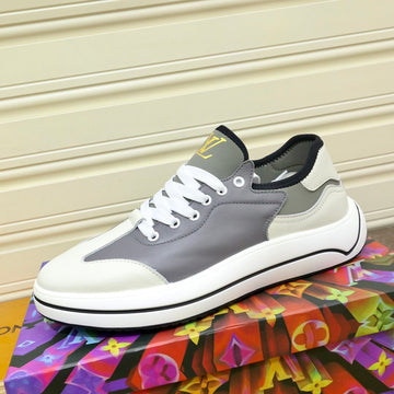 LV Sneaker White Ivory Mix Grey Calfskin