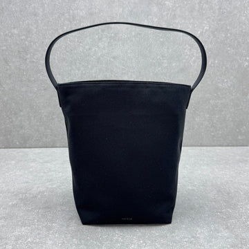 The Row 2025 N/S Park Tote Bag 30CM Black Leather Canvas