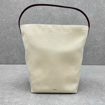 The Row 2025 Large N/S Park Tote Bag 43CM White Leather Canvas