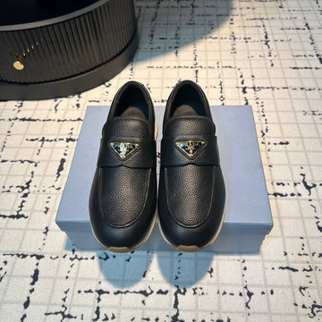 Pra Sporty Style Loafers Black Calfskin