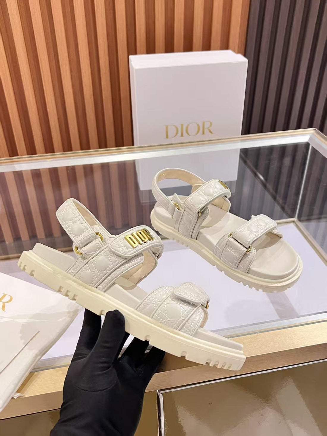 CD Dioract Sandal Quilted Cannage Calfskin And Lambskin 242446