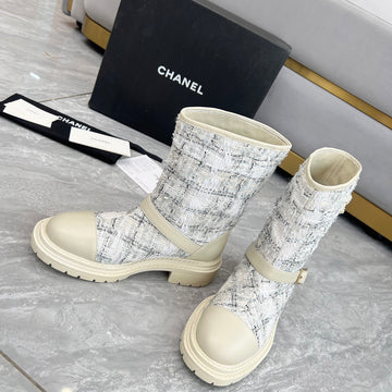 CC 25 Ankle Boots Ivory Tweed Mix Sheepskin 459499