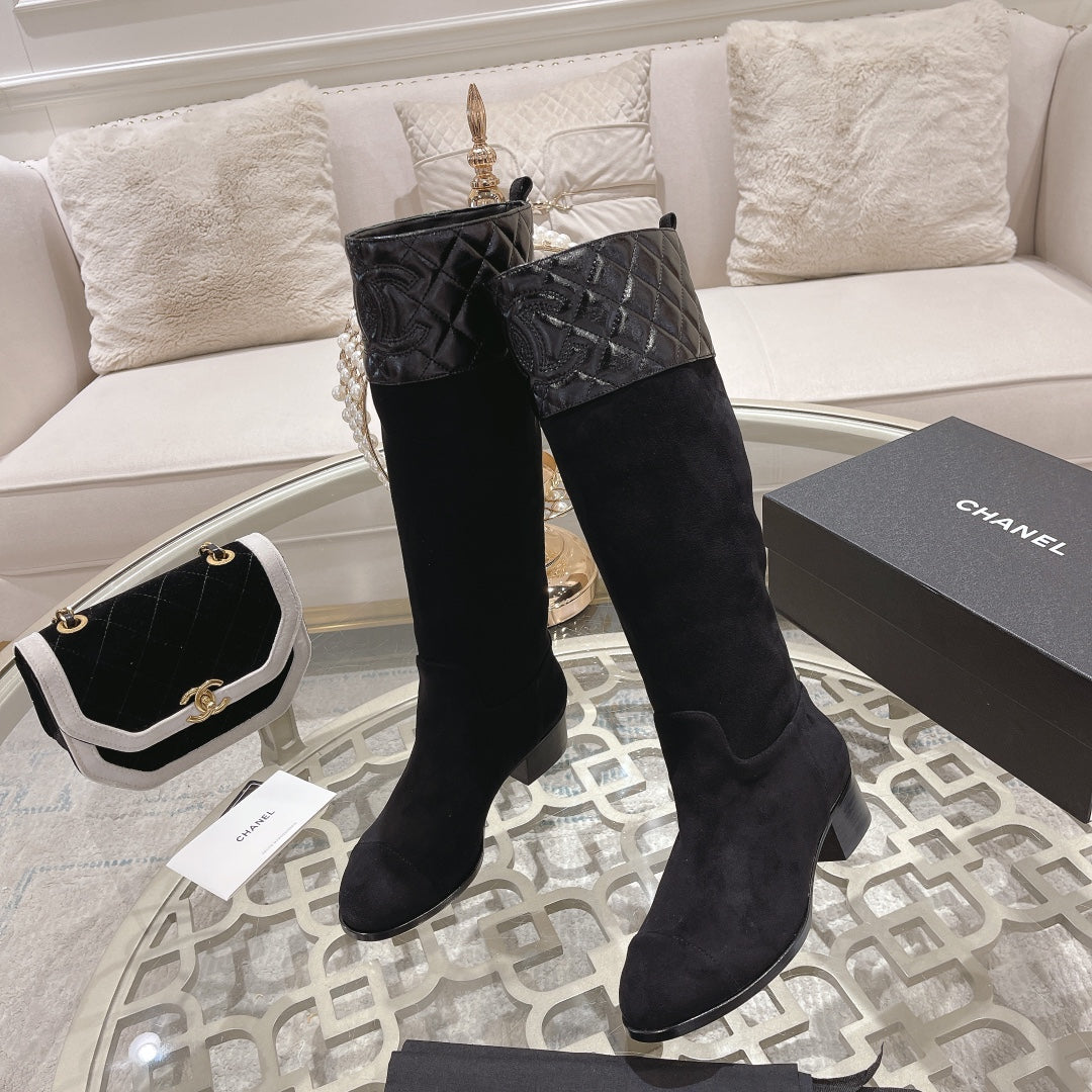 CC High Boots 35MM In Black Nubuck And Cowhide 943255