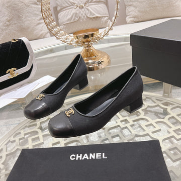 CC High Heels 35MM In Black Lycra Fabric And Lambskin 943276