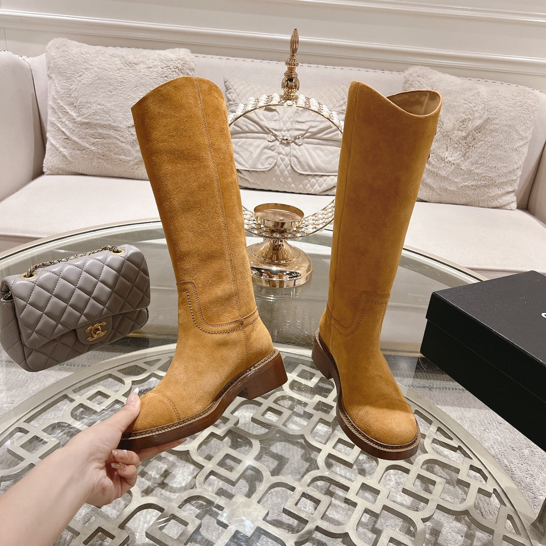 CC High Boots 40MM Dark Yellow Suede