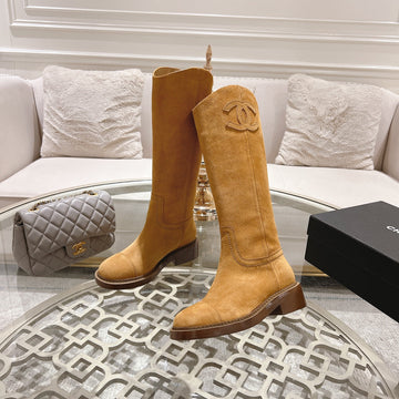 CC High Boots 40MM Dark Yellow Suede