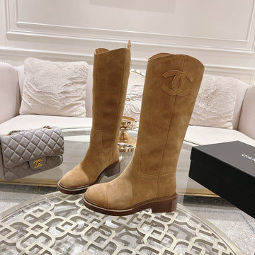 CC High Boots 40MM Light Brown Suede