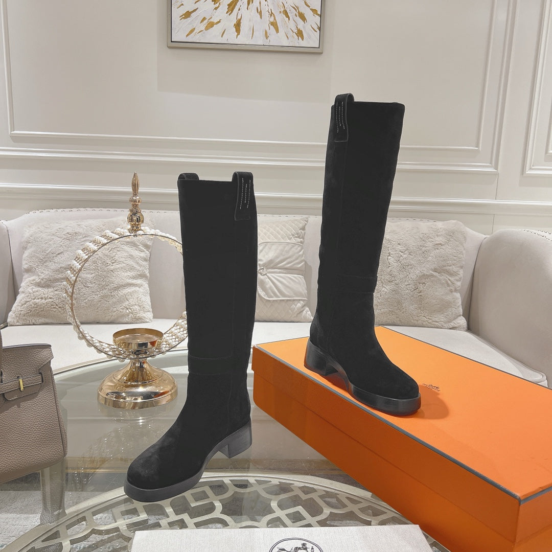 Hm Horse 45MM Boot Black Suede 478200