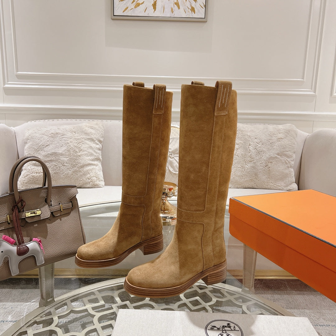 Hm Horse 45MM Boot Brown Suede 478201