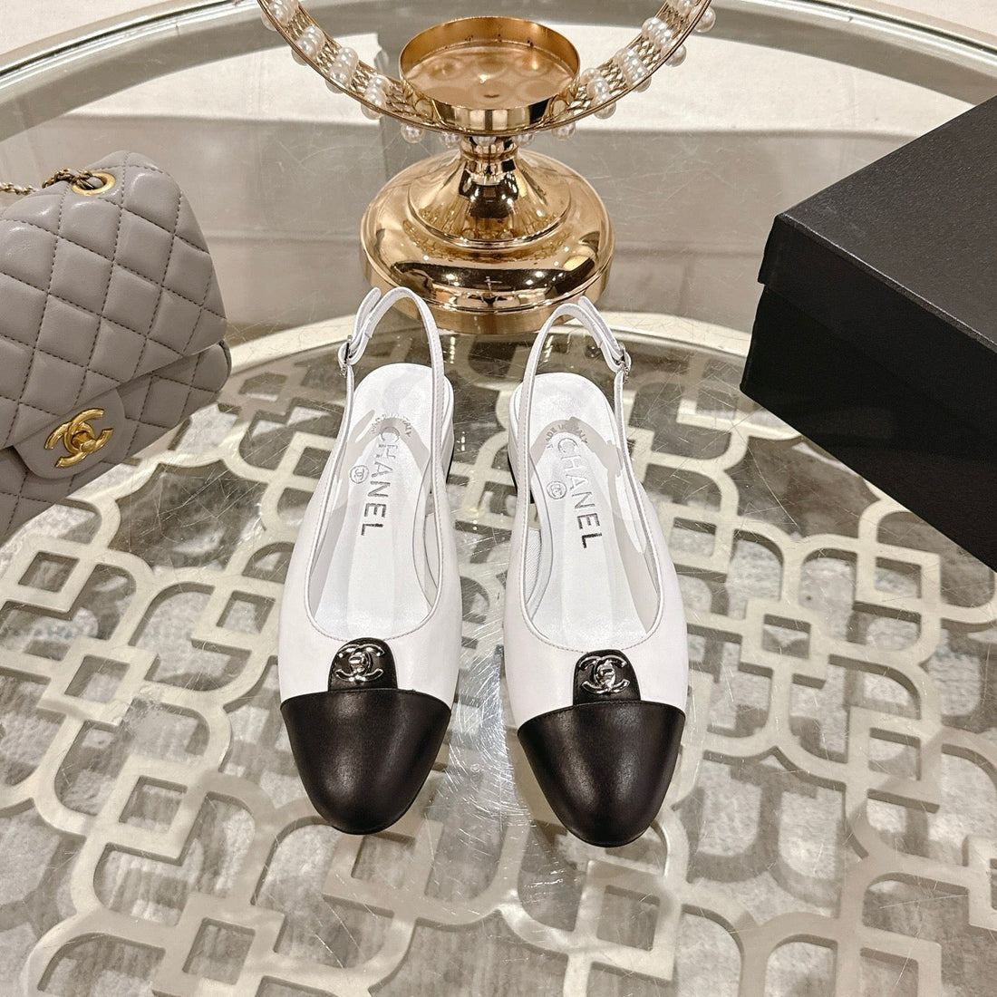 CC 25SS Slingbacks 35MM White Lambskin & Sheepskin 432605