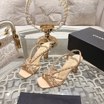 CC AW26 Rtw Sandal 7CM Beige Lambskin 736096