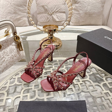 CC AW26 Rtw Sandal 7CM Burgundy Lambskin 736097