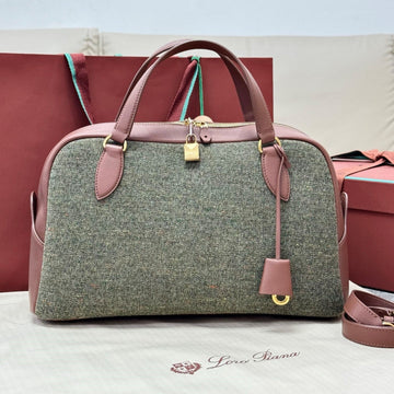 Lp Needle Handbag 40.5 Muted Pink Tweed Calfskin 282253