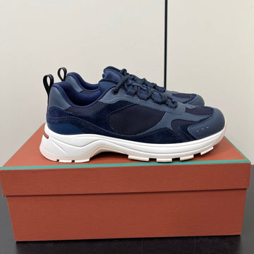Lp Cairn Walk Sneaker Navy Blue Calfskin And Fabric 210916