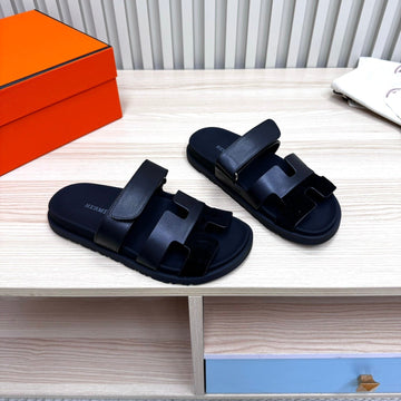 Hm Chypre Sandal In Black Cowhide And Suede 968869