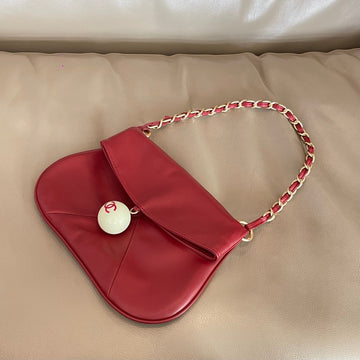CC 26S Cue Ball Foldover Bag 23CM Red Lambskin
