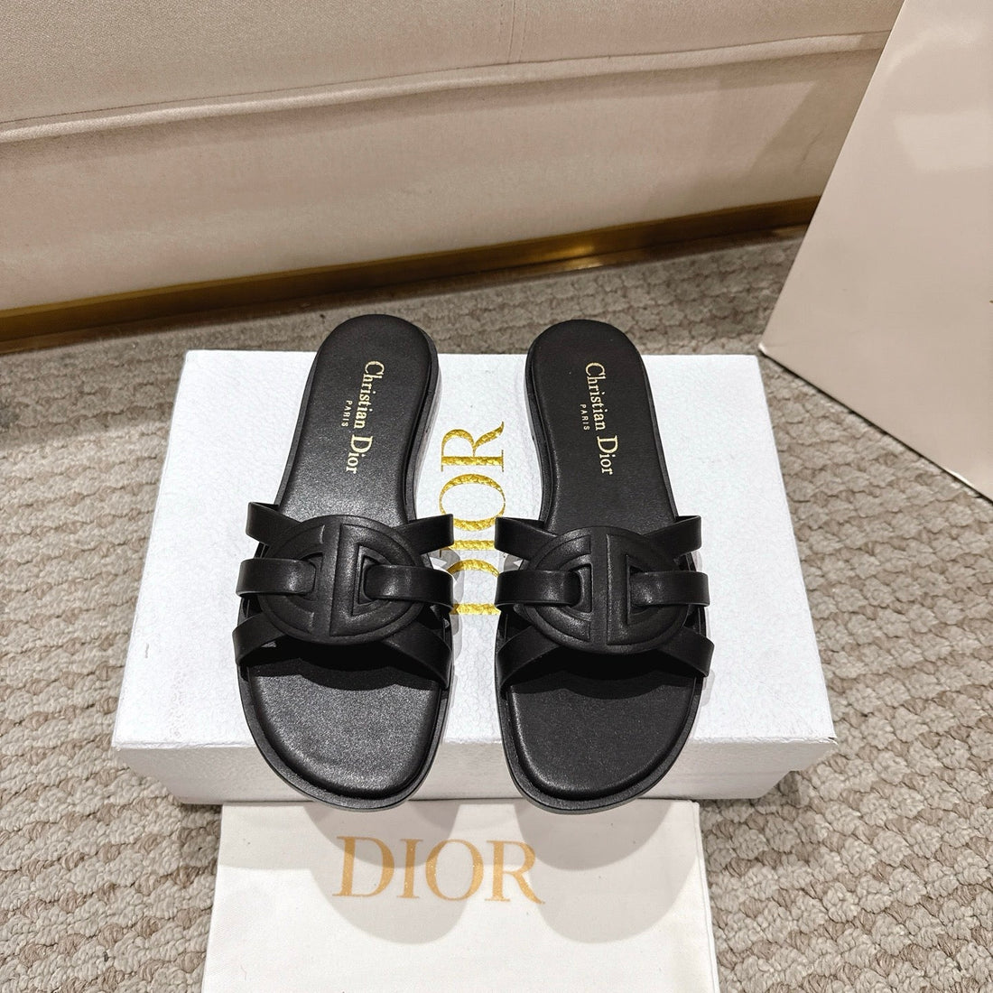 CD 25 High-Top Sandals Black Calfskin 396106