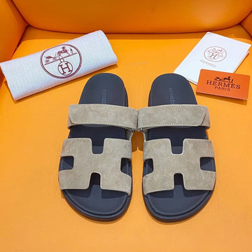 Chypre Sandal Beige Esquisse Suede Black Calfskin