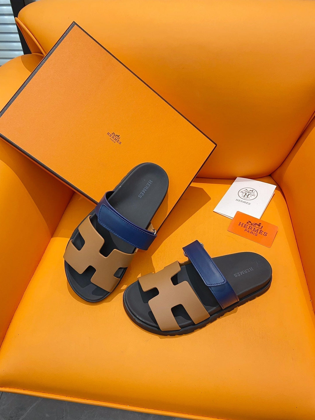 Chypre Sandal Gold Blue Black Calfskin