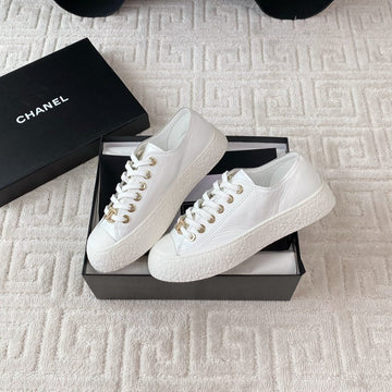 CC Low Sneaker 35MM White Wrinkled Cowhide