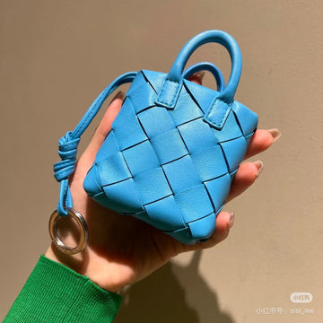 Bv Mini Bag Charm Blue Leather