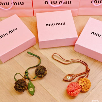 Miu Trick Leather Keyring