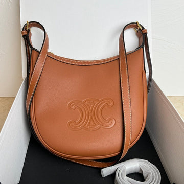 Small Heloise 23CM Brown Calfskin Gold Hardware