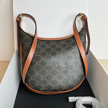 Small Heloise 23CM Cuir Triomphe Canvas Brown Calfskin