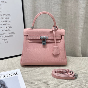 HM Kelly 25CM Pastel Pink Togo Leather Silver Hardware