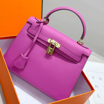 HM Kelly 25CM Pink Epsom Leather Gold Hardware