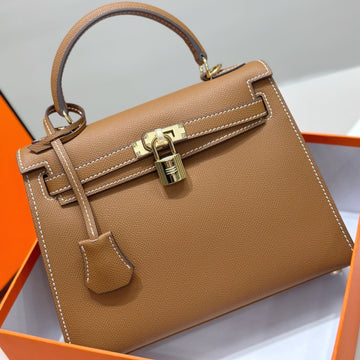 HM Kelly 25CM Gold Epsom Leather Gold Hardware