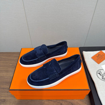 Hm 25 Loafers Navy Blue Cowhide 329174