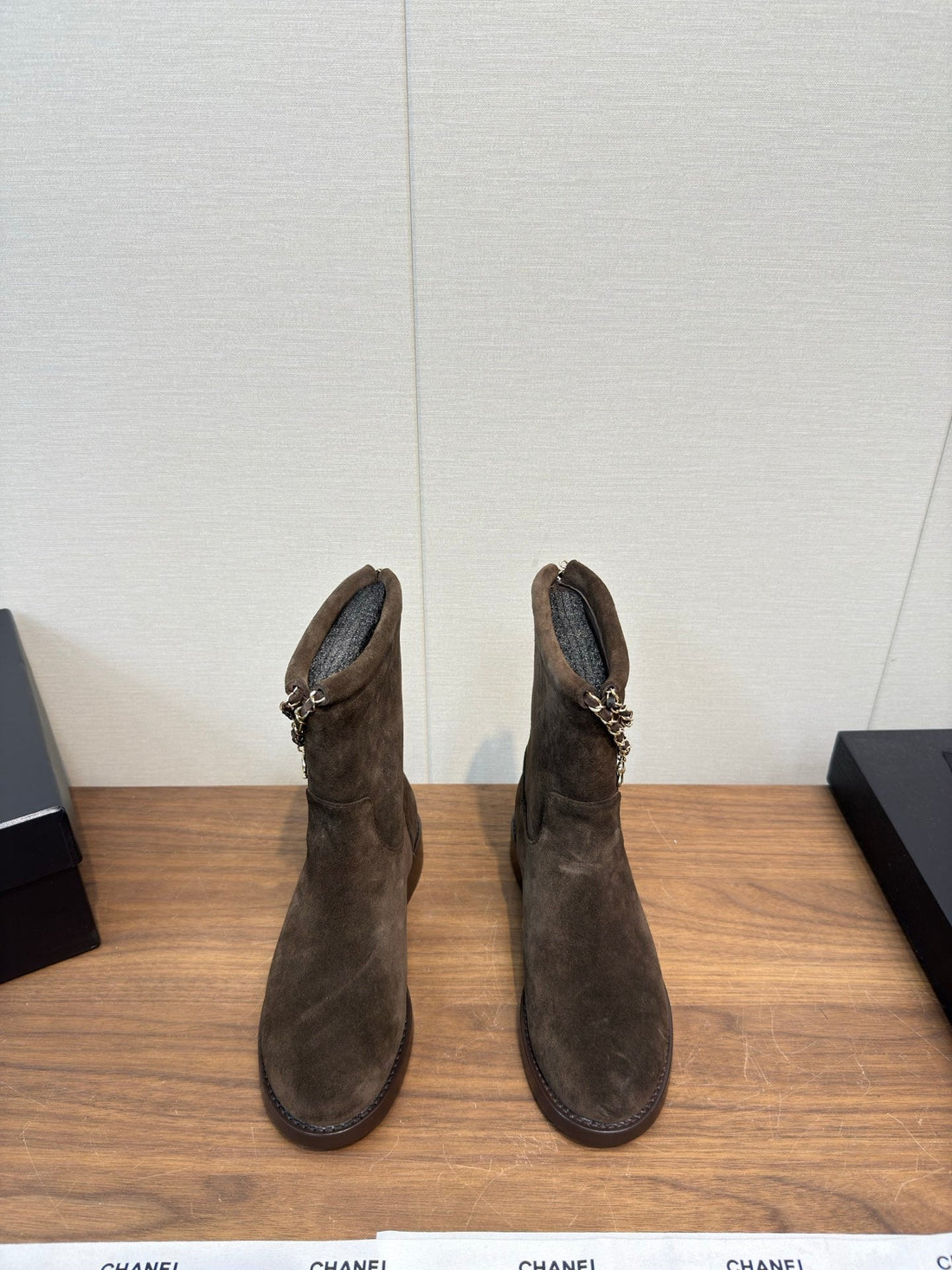 Chanel 25 Boot Brown Suede 465612