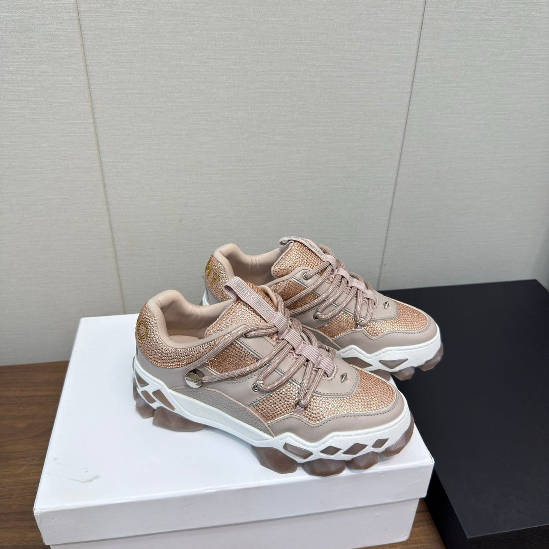 Jimmy Diamond X Ii/F Sneaker With Crystals White Grey Leather 517670