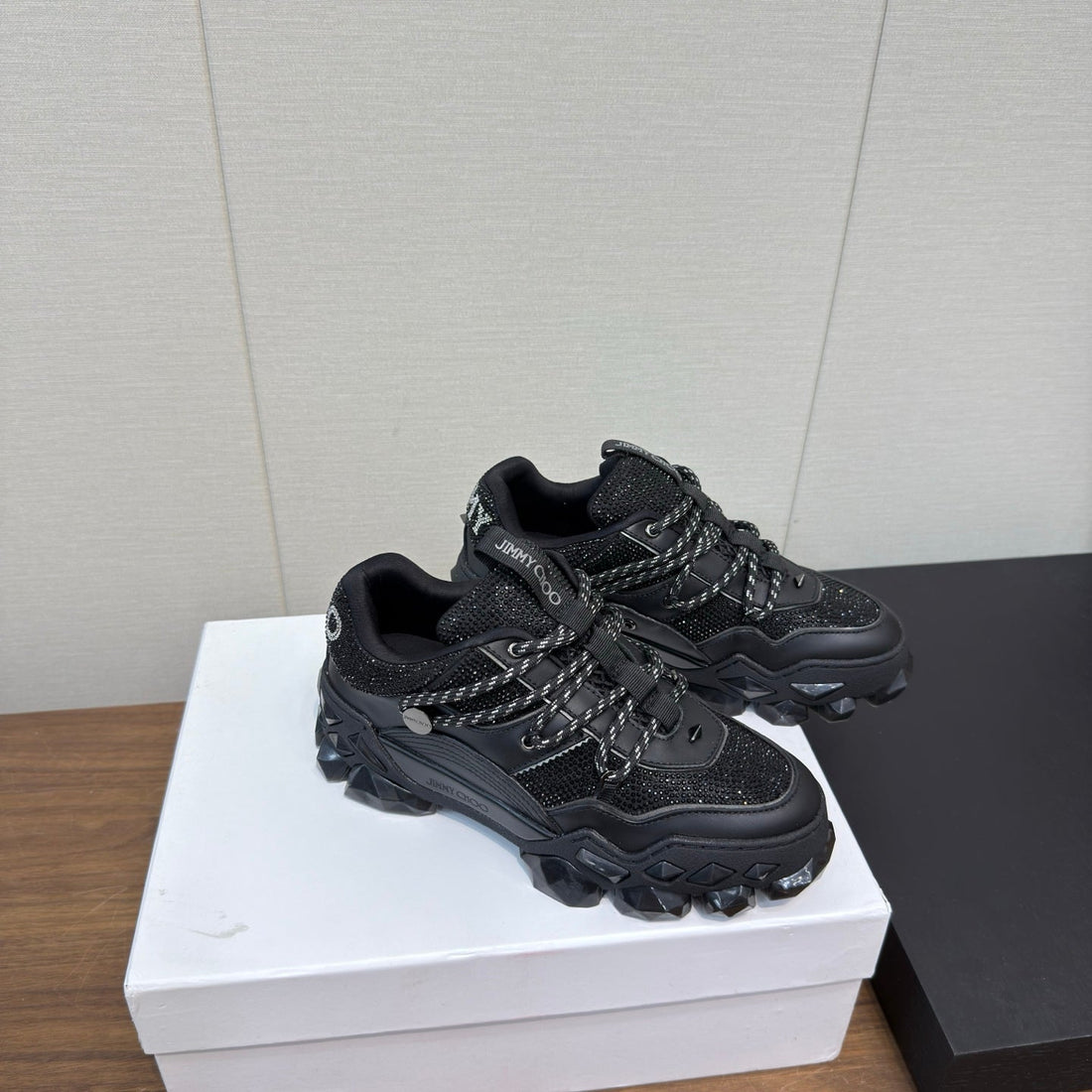 Jimmy Diamond X Ii/F Sneaker With Crystals Black Leather 517671