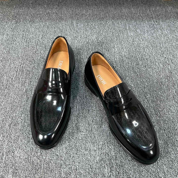 CD Granville Loafer Glossy Black Monogram Lambskin