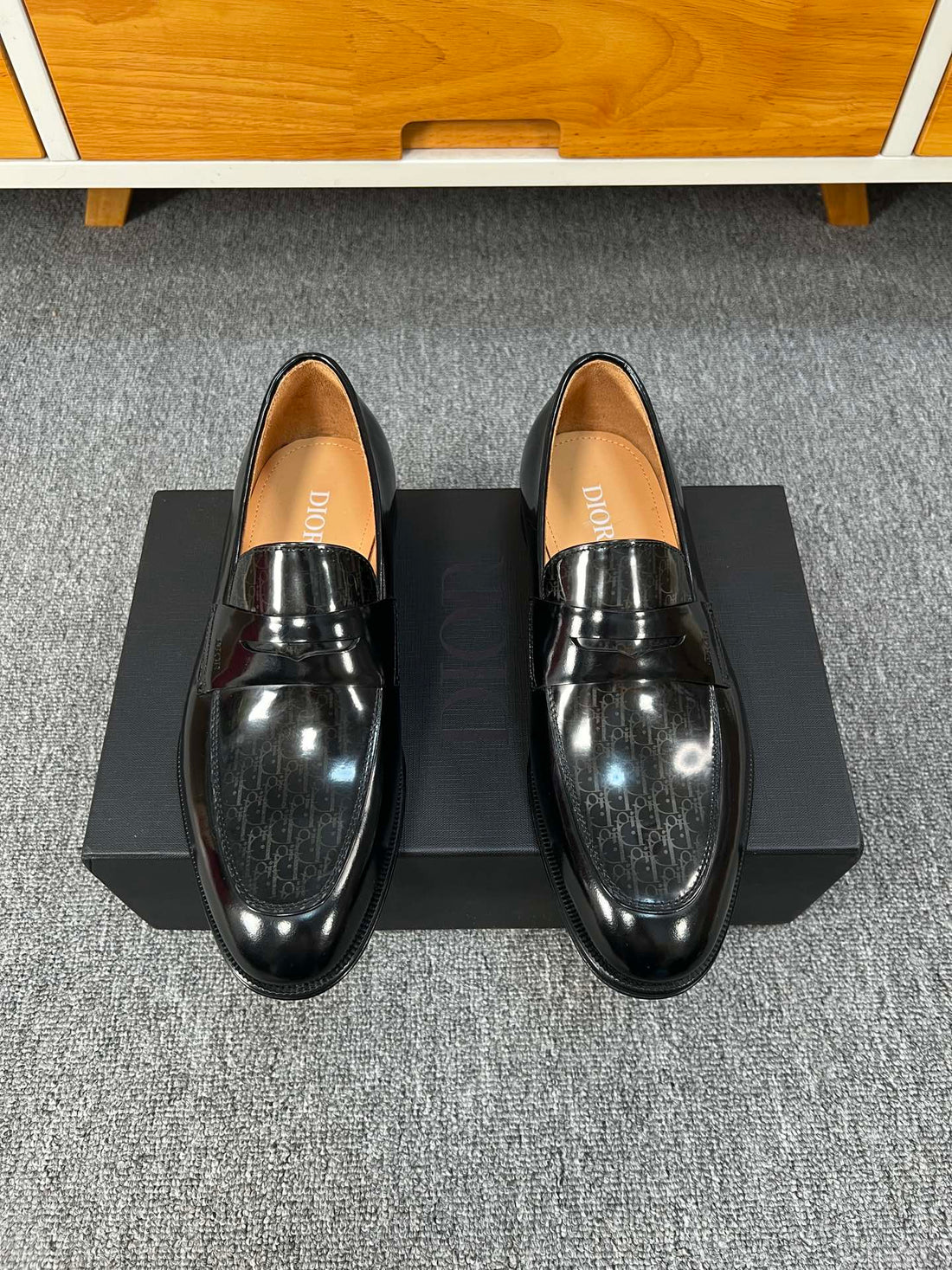 CD Granville Loafer Glossy Black Monogram Lambskin