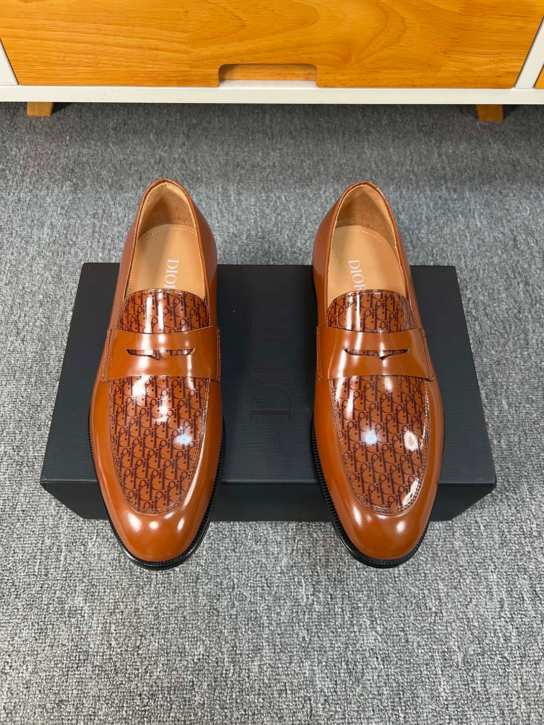 CD Granville Loafer Glossy Sienna Monogram Lambskin