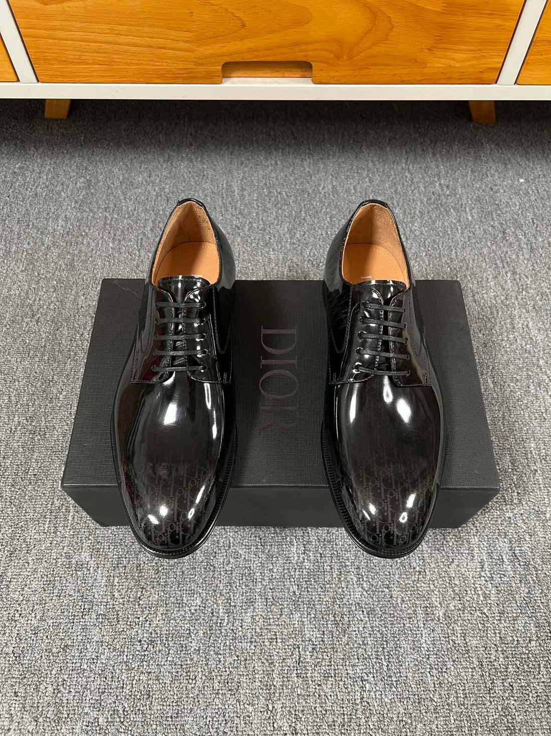 CD Timeless Oxford Black Polished Calfskin With Monogram