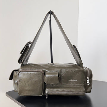 Superbusy Sling Bag 35 In Khaki Green Lambskin