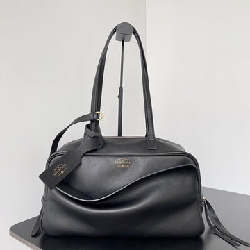 Balenciaga Carrie Bowling Ball Bag Black Lambskin
