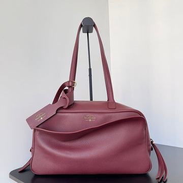 Balenciaga Carrie Bowling Ball Bag Wine Red Lambskin ()