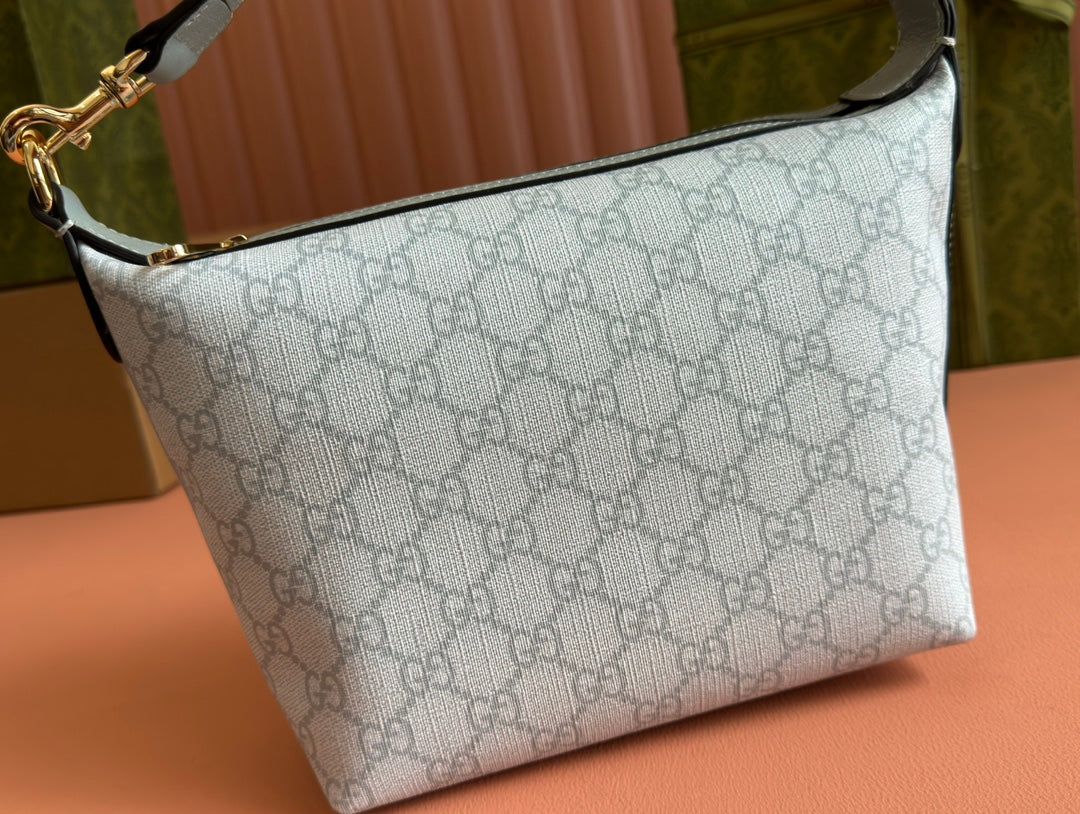 Gucci Ophidia 20CM Bag Blue Gray Canvas 239921