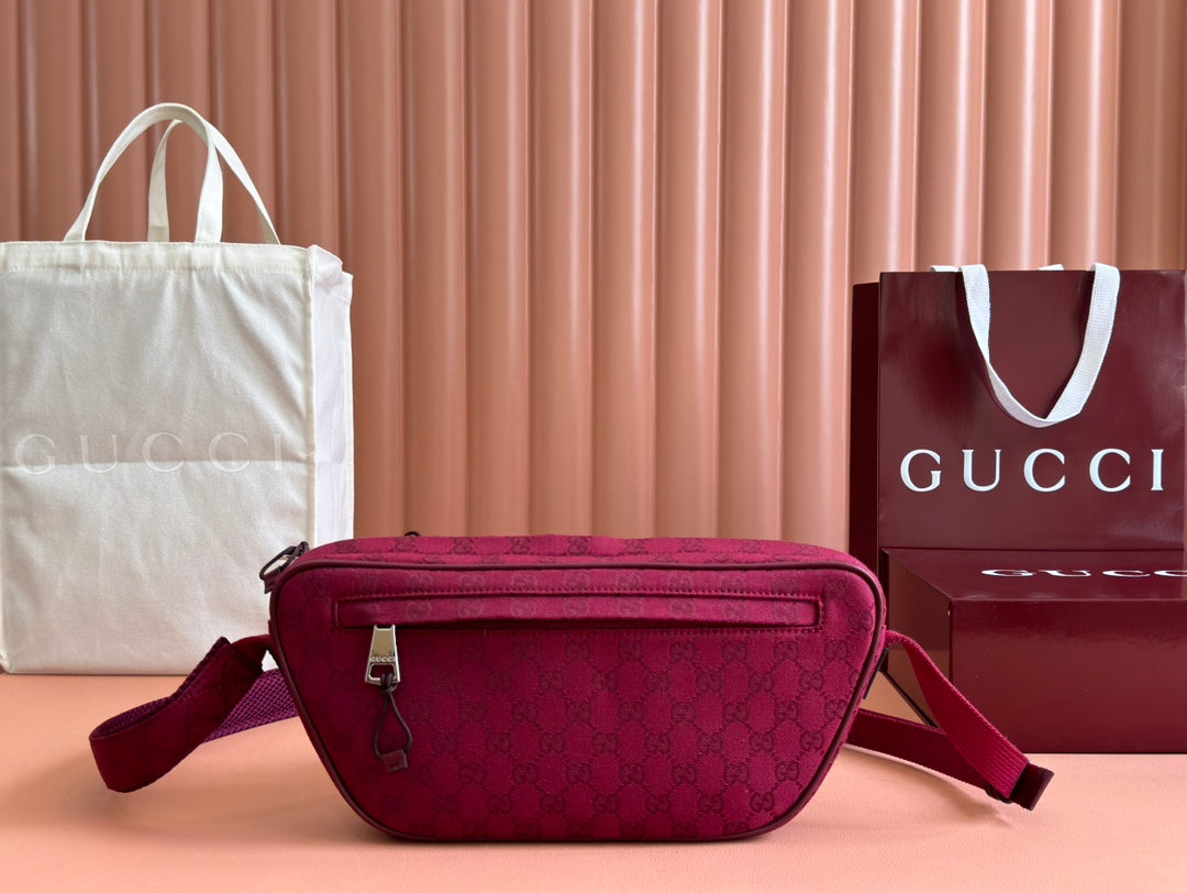 Belt Bag 34 In Currant Red Monogram Canvas