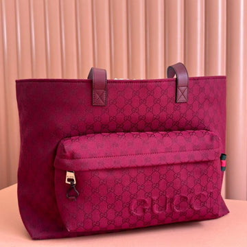 Large Tote Bag 45 In Wine Red Monogram Canvas